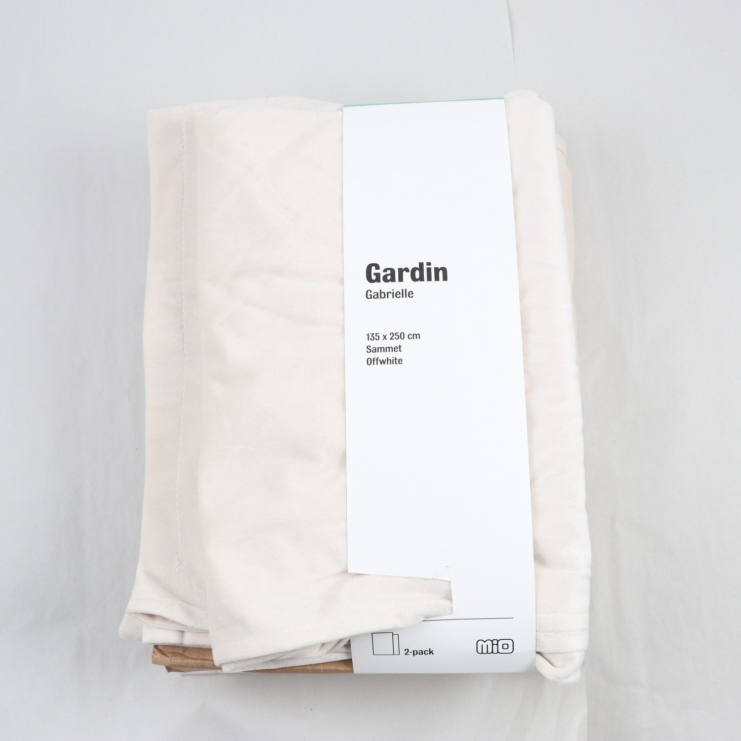 Gardin, 2-pack, Mio Gabrielle, offwhite. stl. 135 x 250