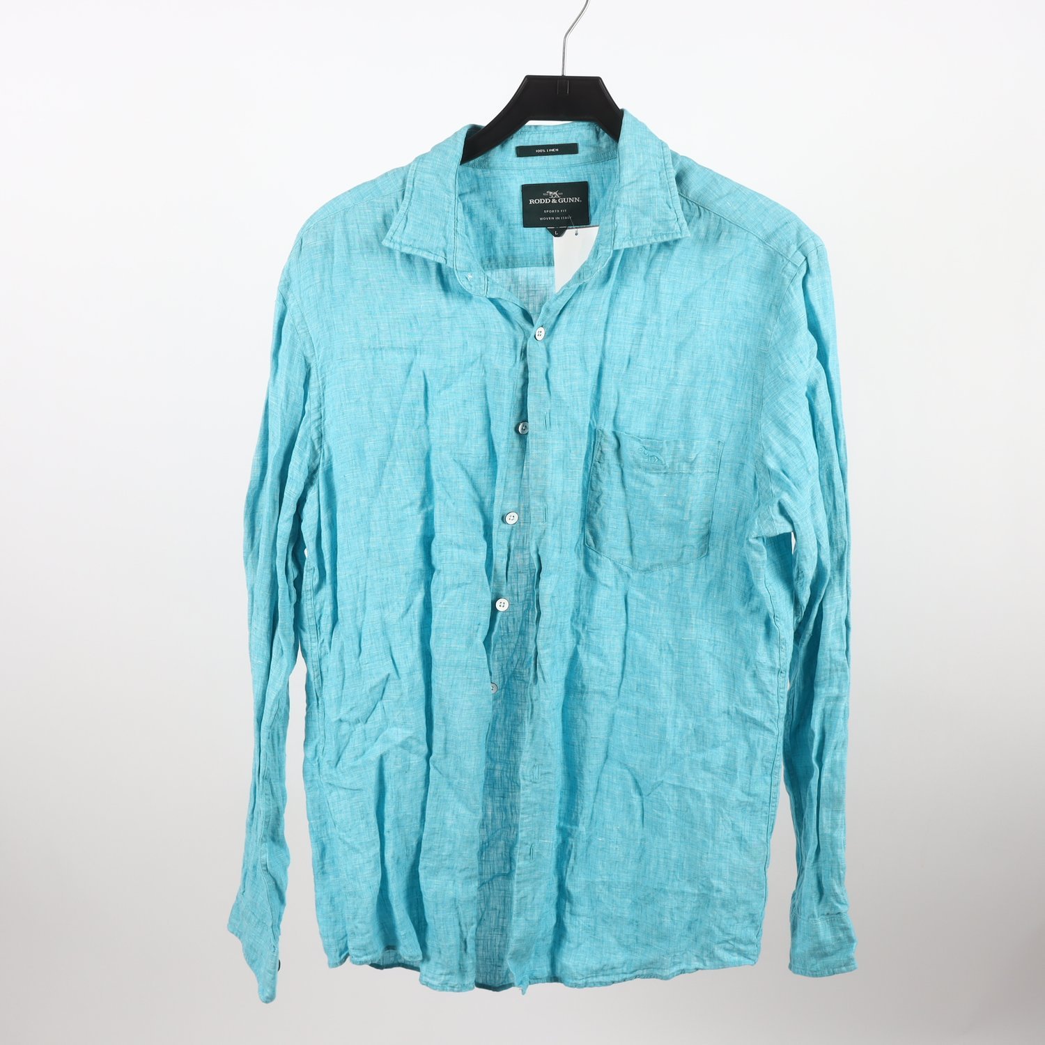 Skjorta, Rodd & Gunn, blå, 100% linen, Stl. L