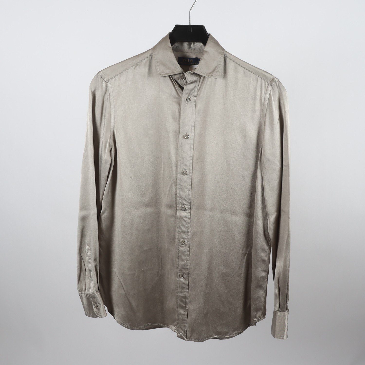 Blus, Ralph Lauren, silvergrå, 100% silk, stl. 6 (S)