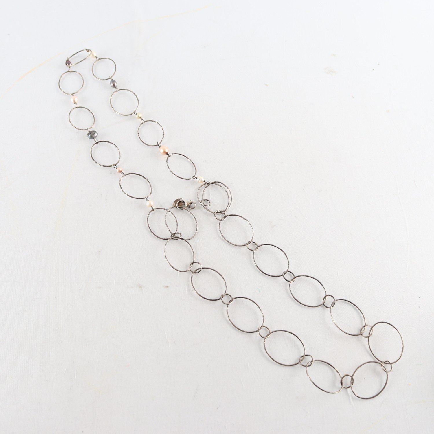 Halsband, silver 925 med odlade pärlor, Kurt Ek, brv: 24 g