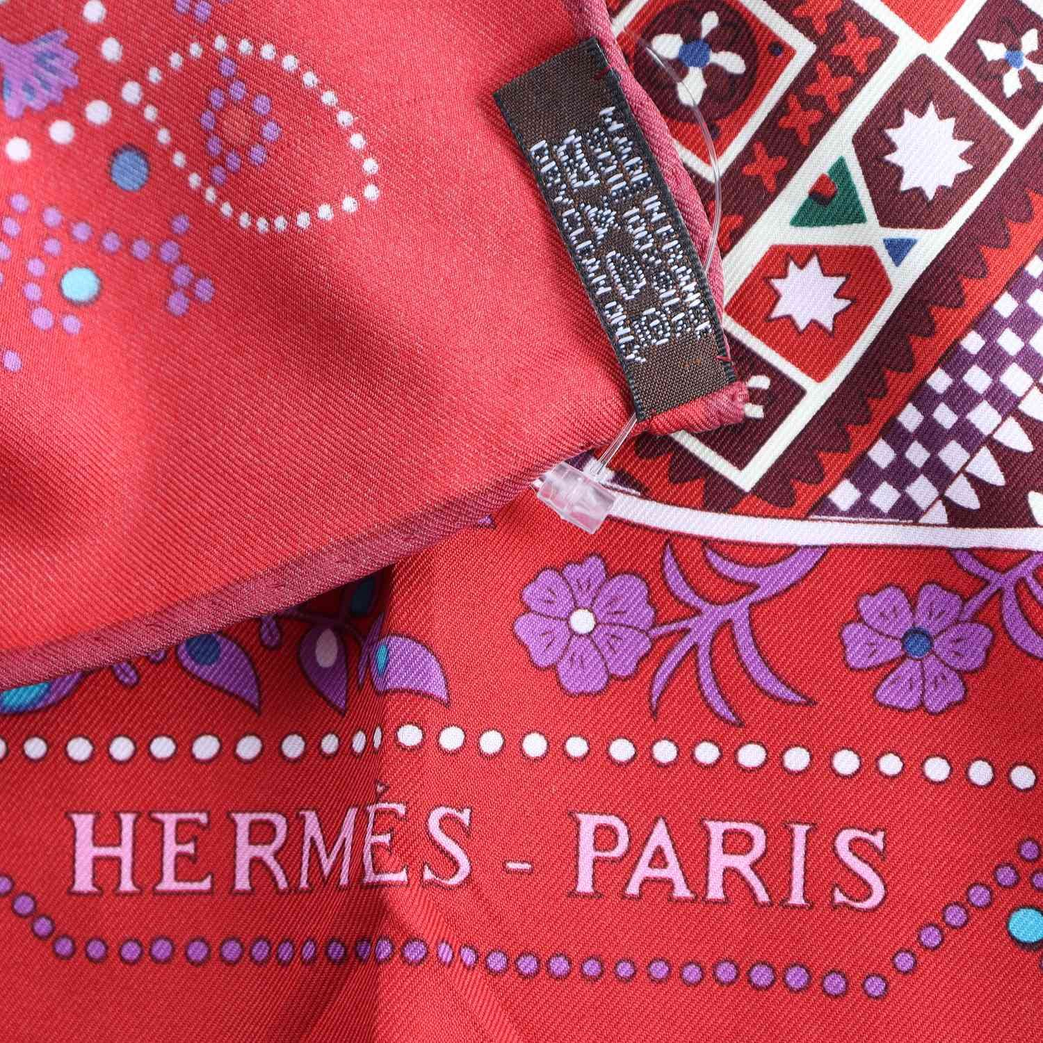 Scarf, Hermès, mönstrad, 100% silk