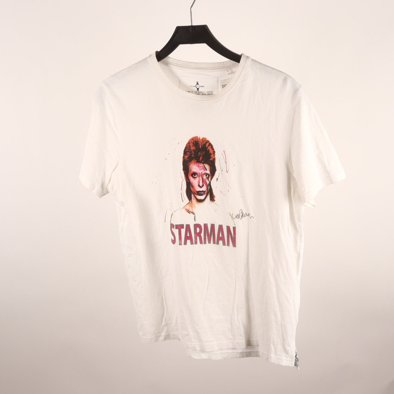 T-shirt, David Bowie Starman, vit, stl. M