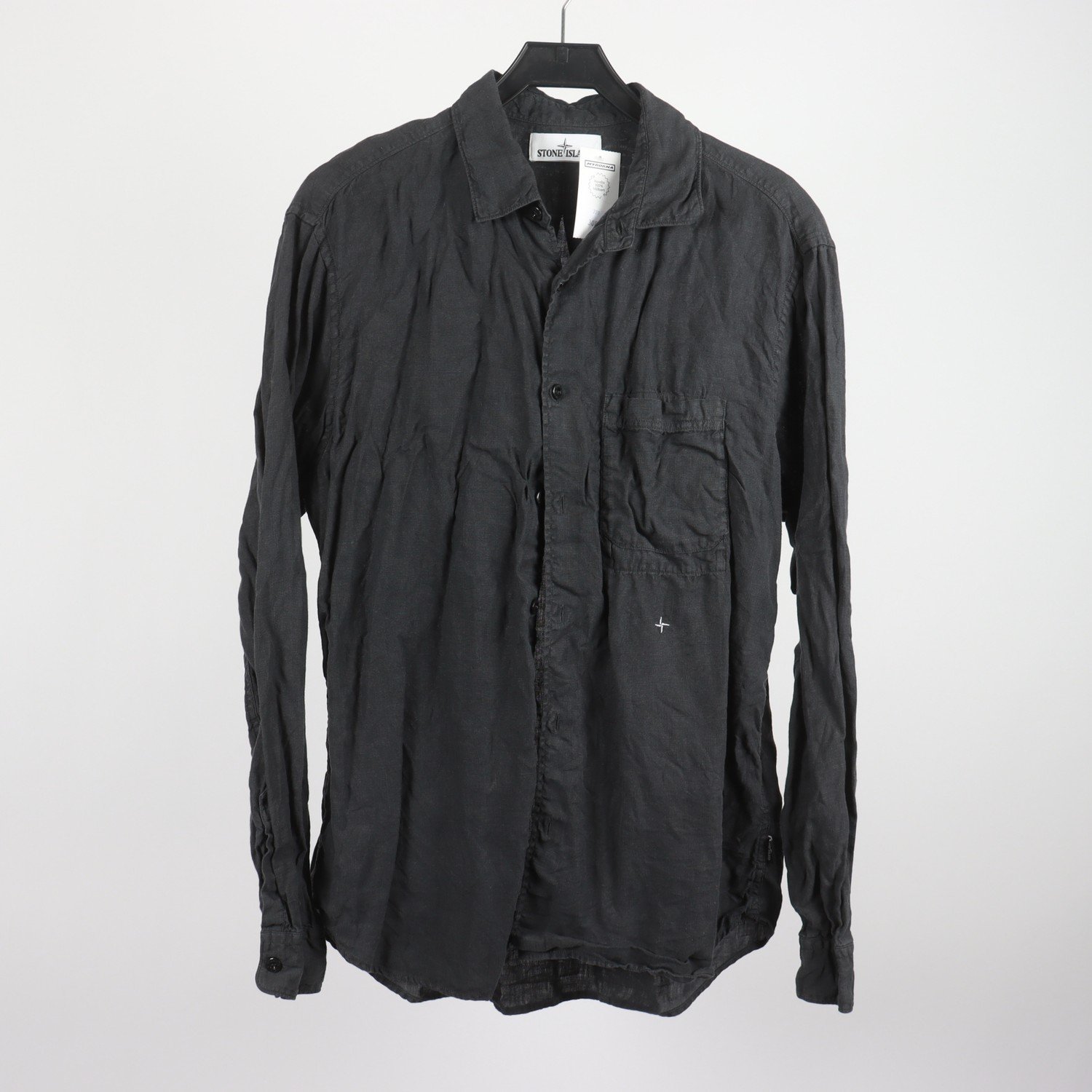 Skjorta, Stone Island, svart, 100% lin, stl. XL