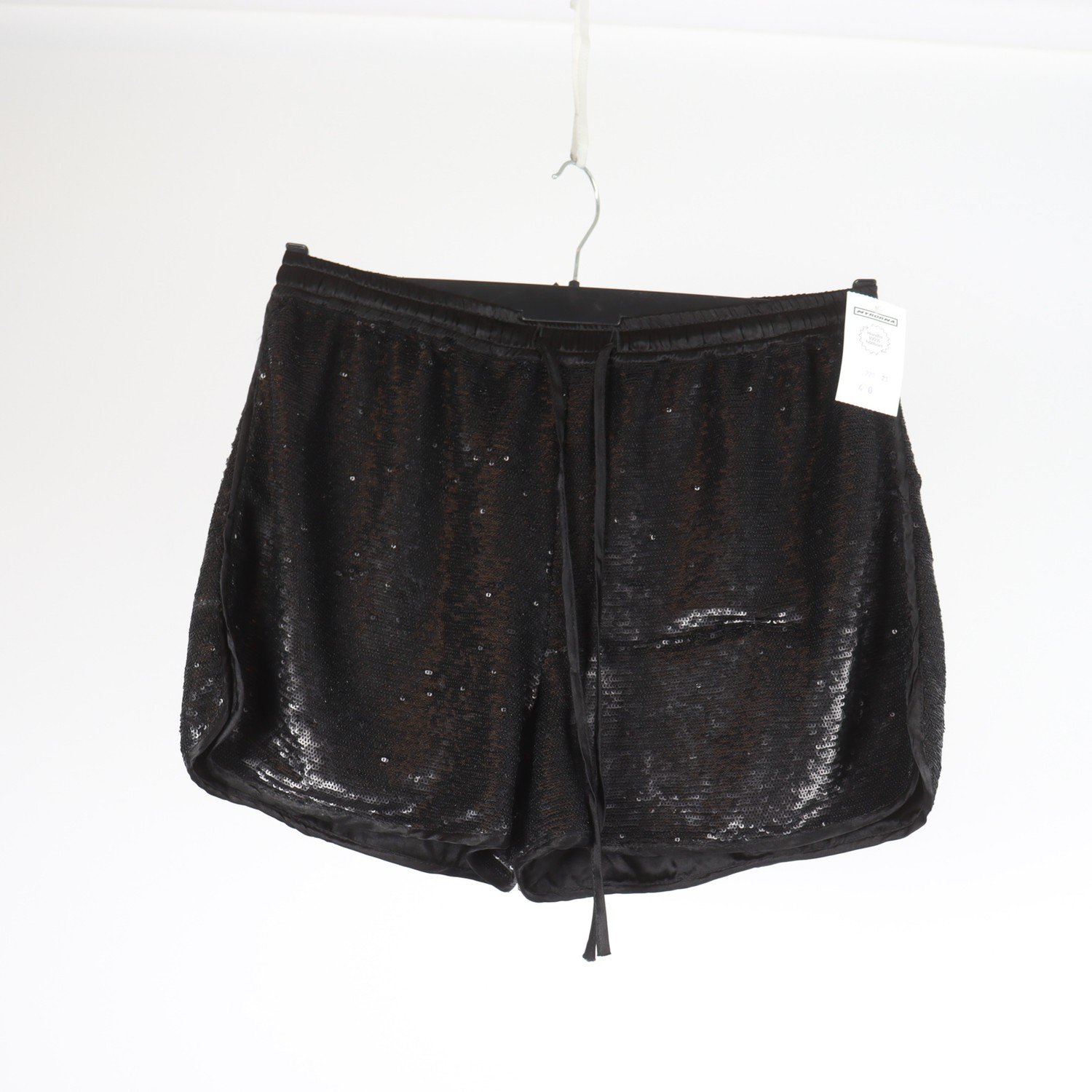 Shorts, By Malina, svart, 100 % silk, stl. XS