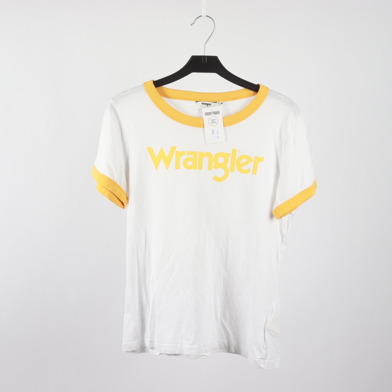 T-shirt, Wrangler, vit, gul, stl. M