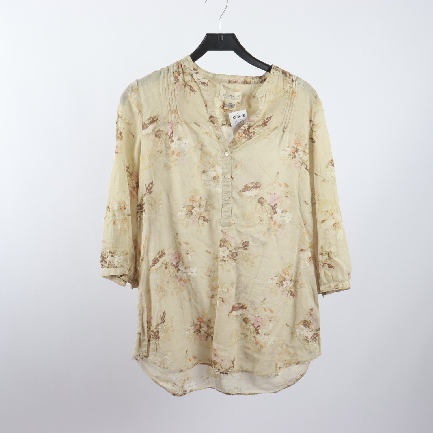 Blus, Ralph Lauren, beige, blommig, stl. M