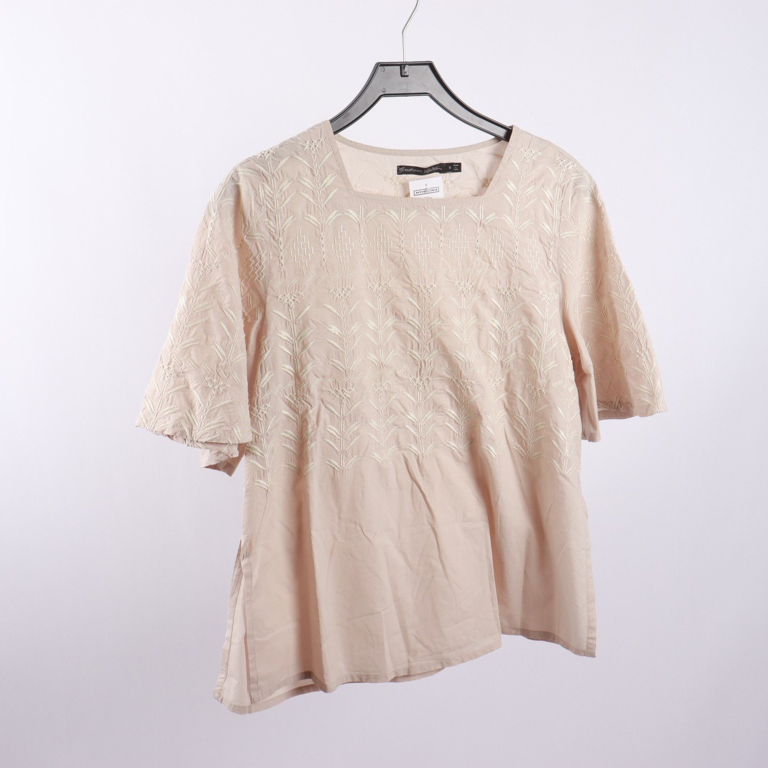 Blus, Gudrun Sjödén, beige, brodyr, stl. S