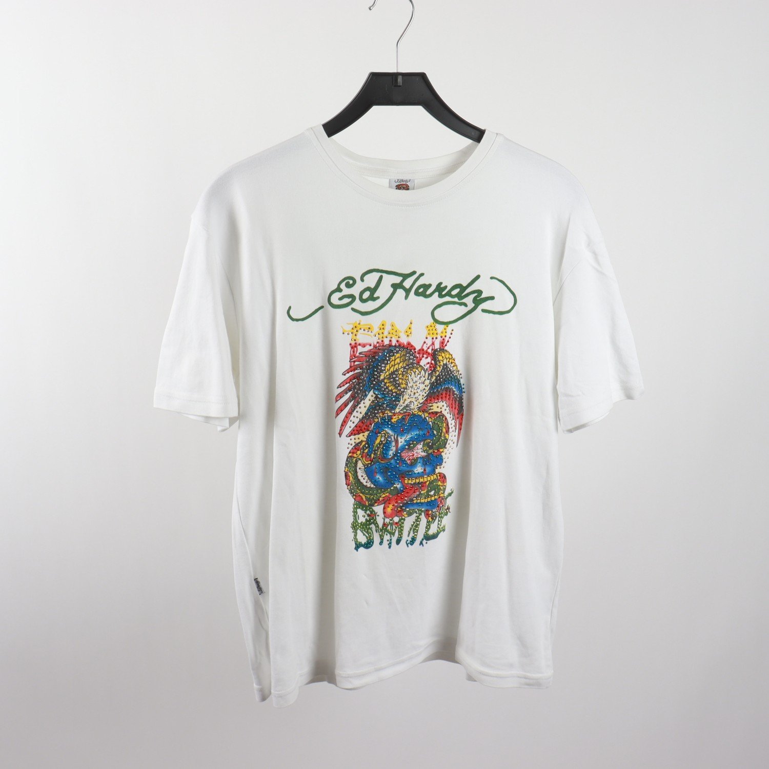 T-shirt, Ed Hardy, vit, stl. 3XL