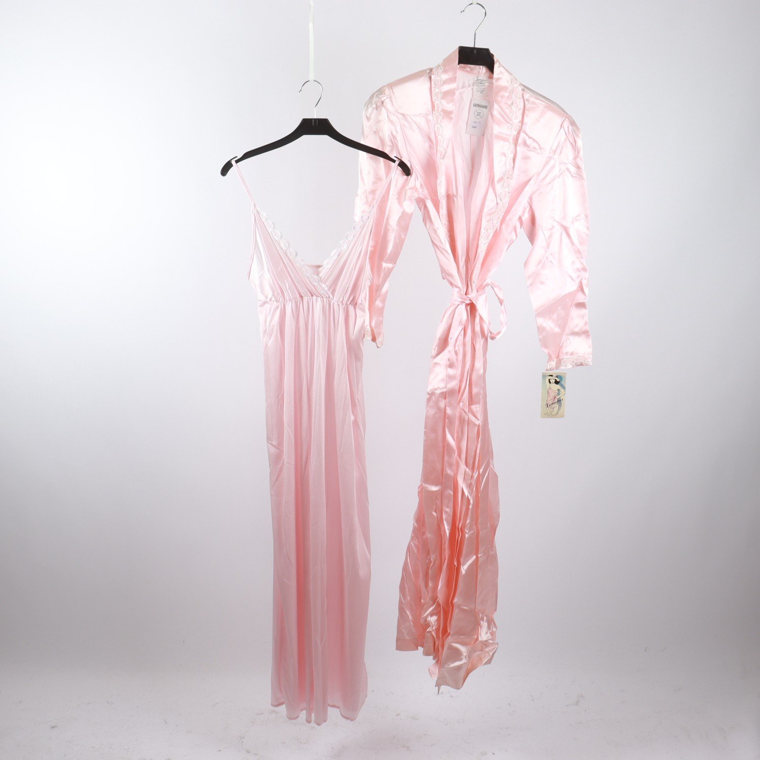 2-delat sovset, Negligé/ kimono, Loungees, vintage, rosa stl. L