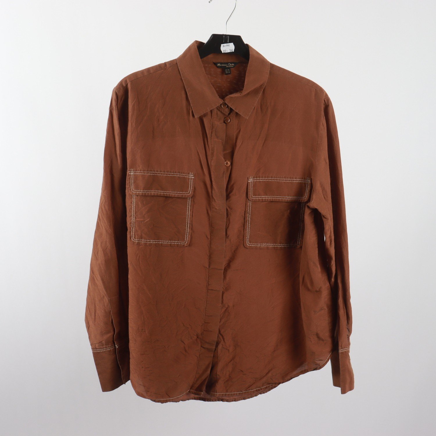 Skjorta, Massimo Dutti, sidenblandning, stl. 42