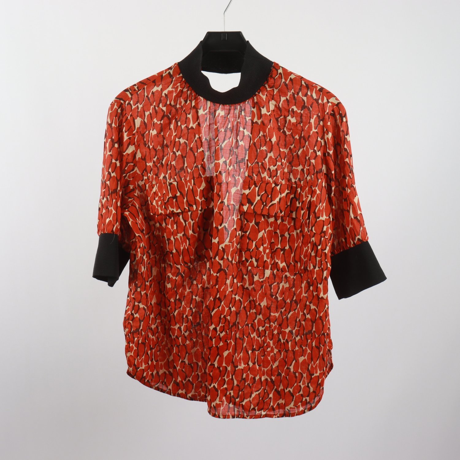 Blus, By Malene Birger, orange, mönstrad, stl. 36