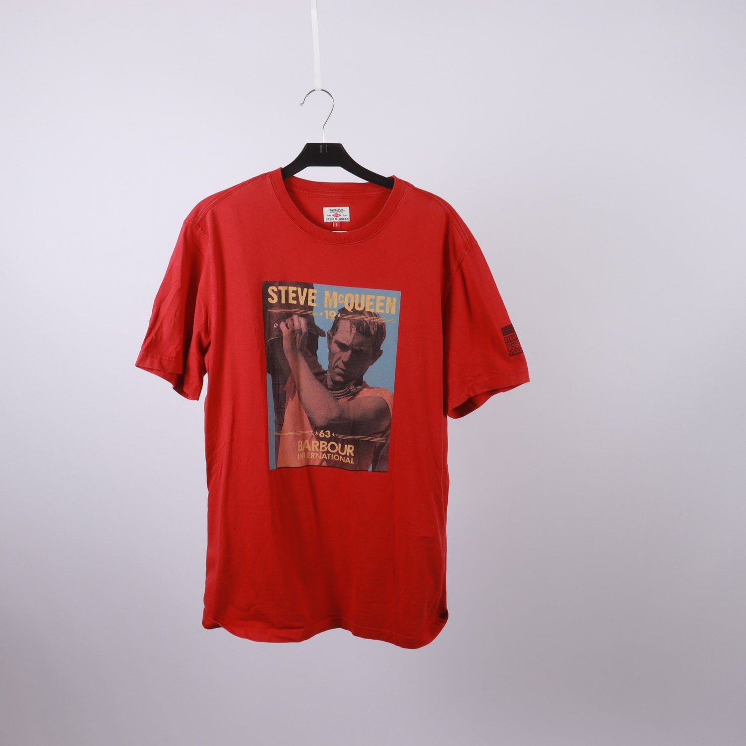 T-shirt, Barbour, Steve McQueen, röd, stl. L