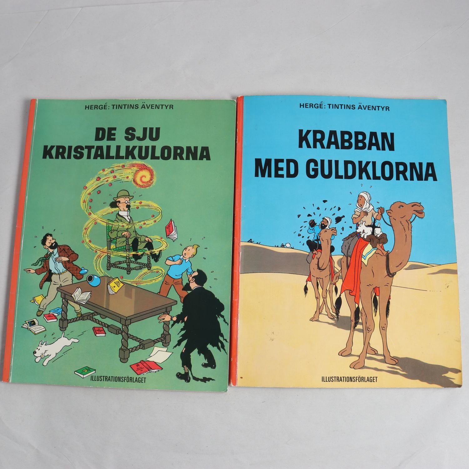 Tintin, Krabban med guldklorna (1:a uppl., 1970) + De sju kristallkulorna