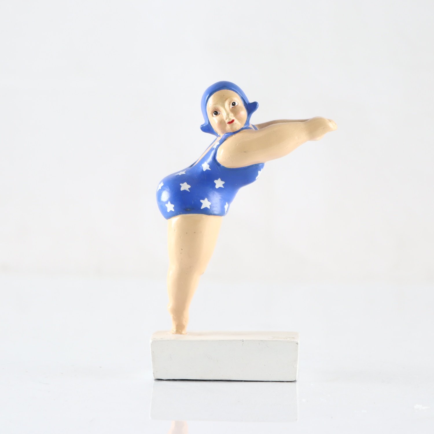 Figurin, The swimmer, trä, resin, Bruka Design, 1970-tal