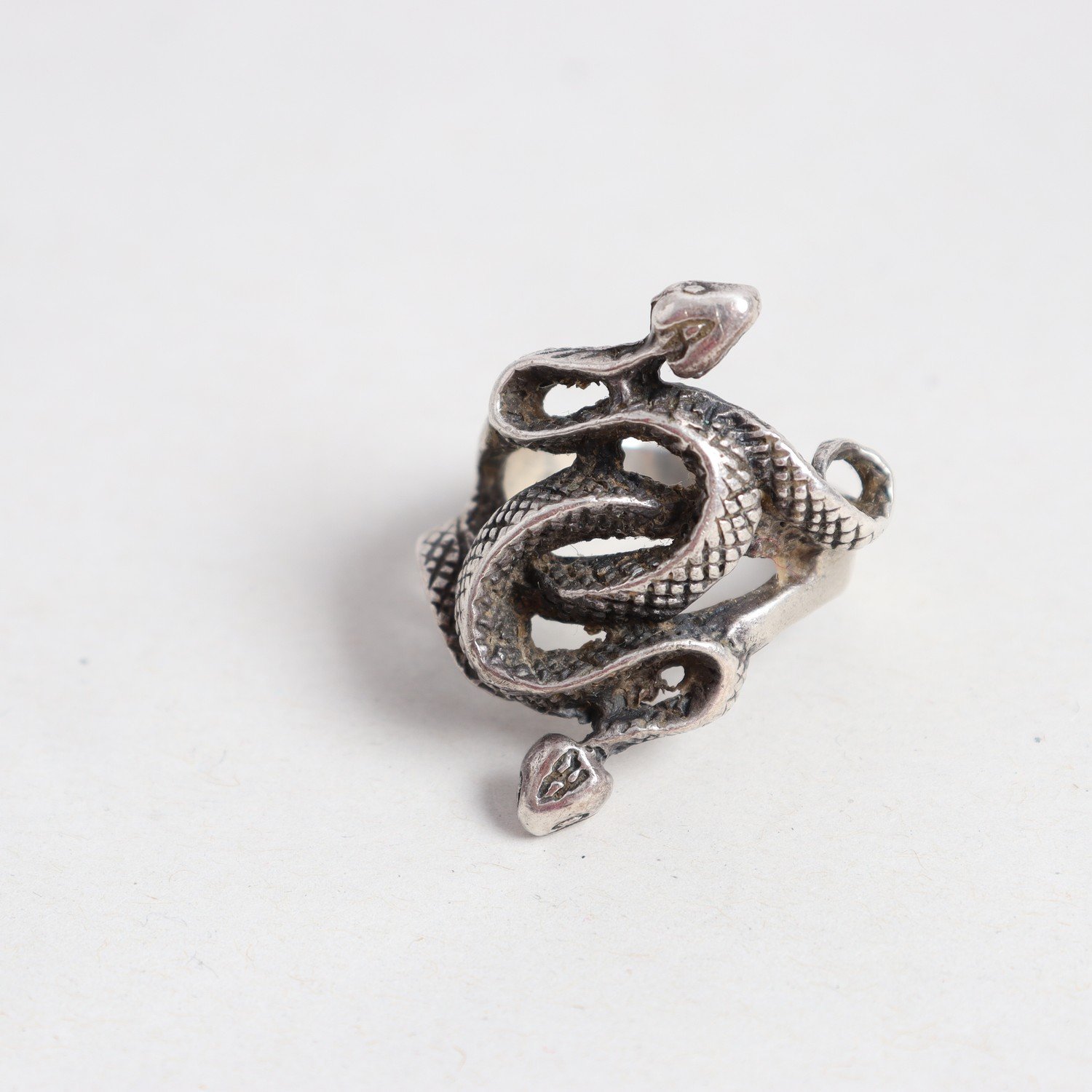 Ring, silver, orm, vikt: 13g