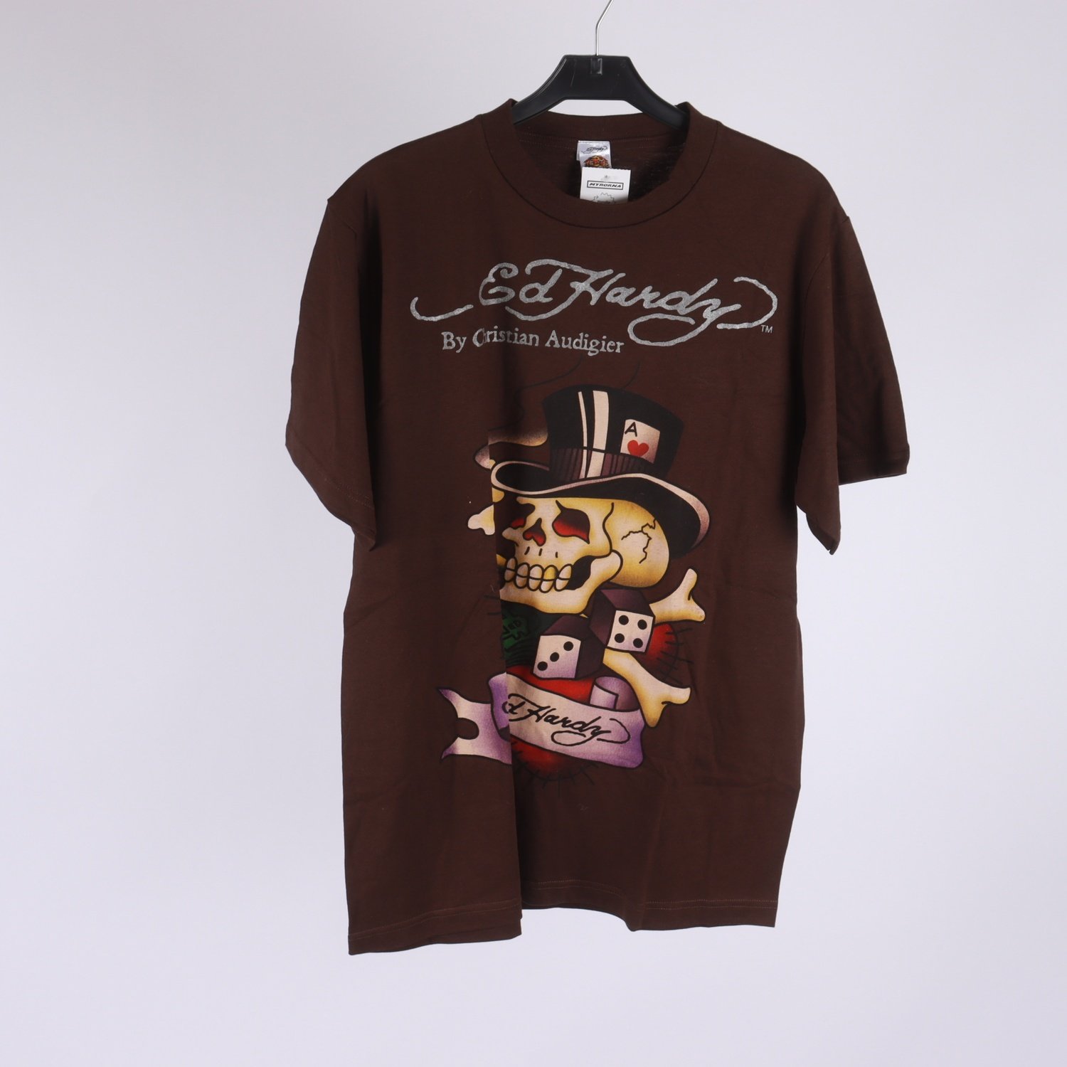 T-shirt, Ed Hardy by Christian Audigier, brun, stl. L