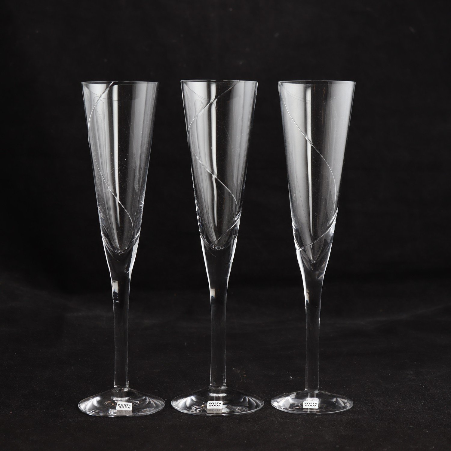 Champagneglas, Line, Anna Ehrner, Kosta Boda, 3 st. Samfraktas ej.