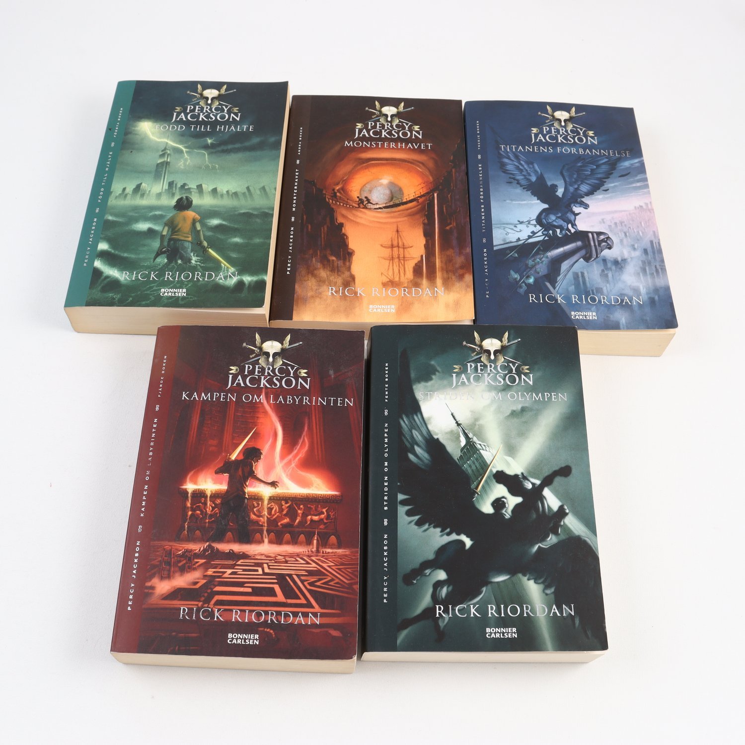 Rick Riordan, Percy Jackson, Vol. 1-5. Samfraktas ej.