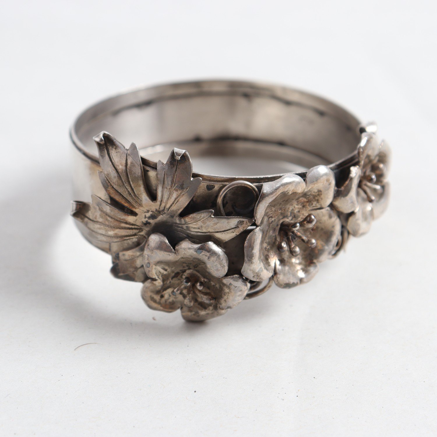 Armband, silver, blommor, vintage, vikt: 32,5g