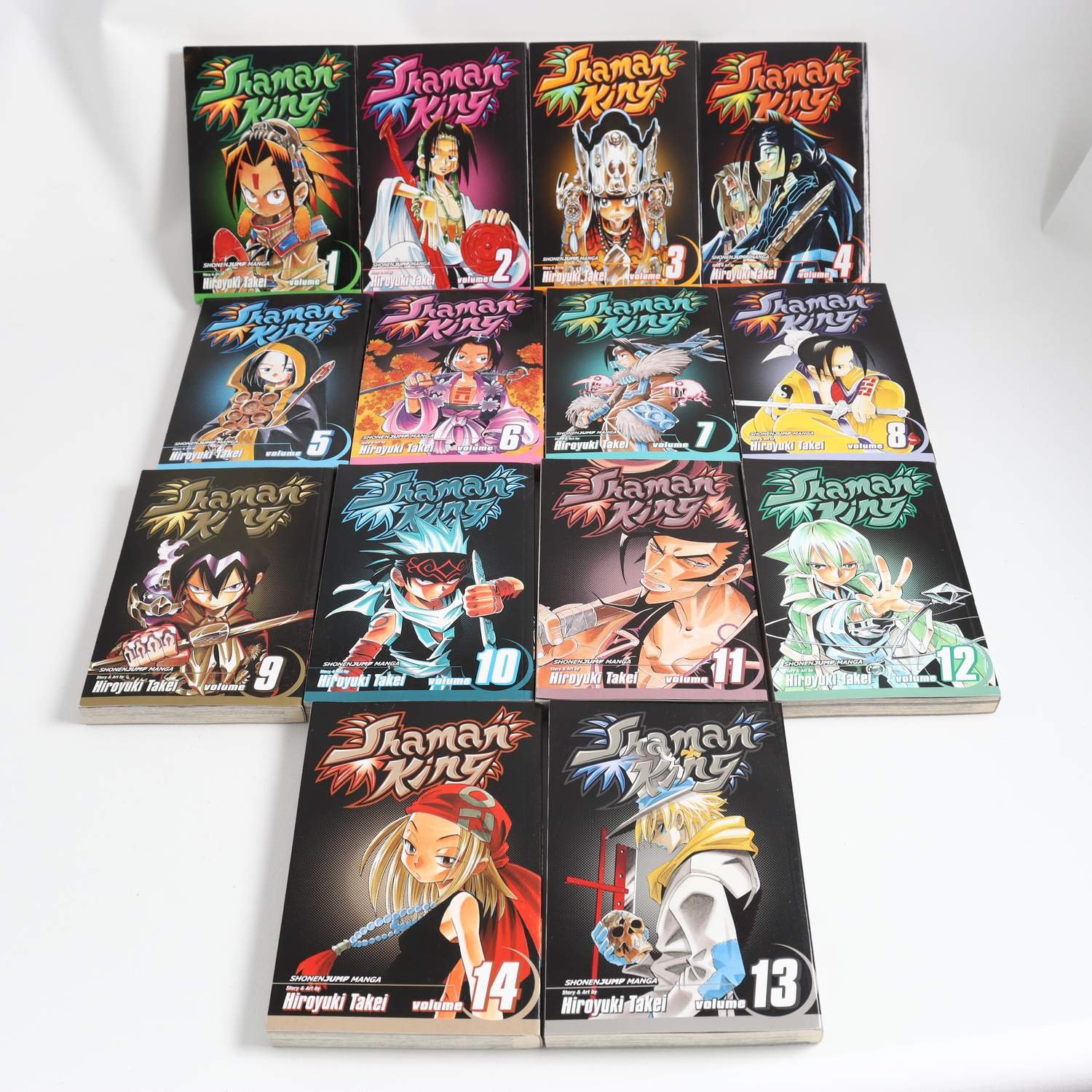 Shaman King, Hiroyuki Tkei, Vol. 1-14. Samfraktas ej.