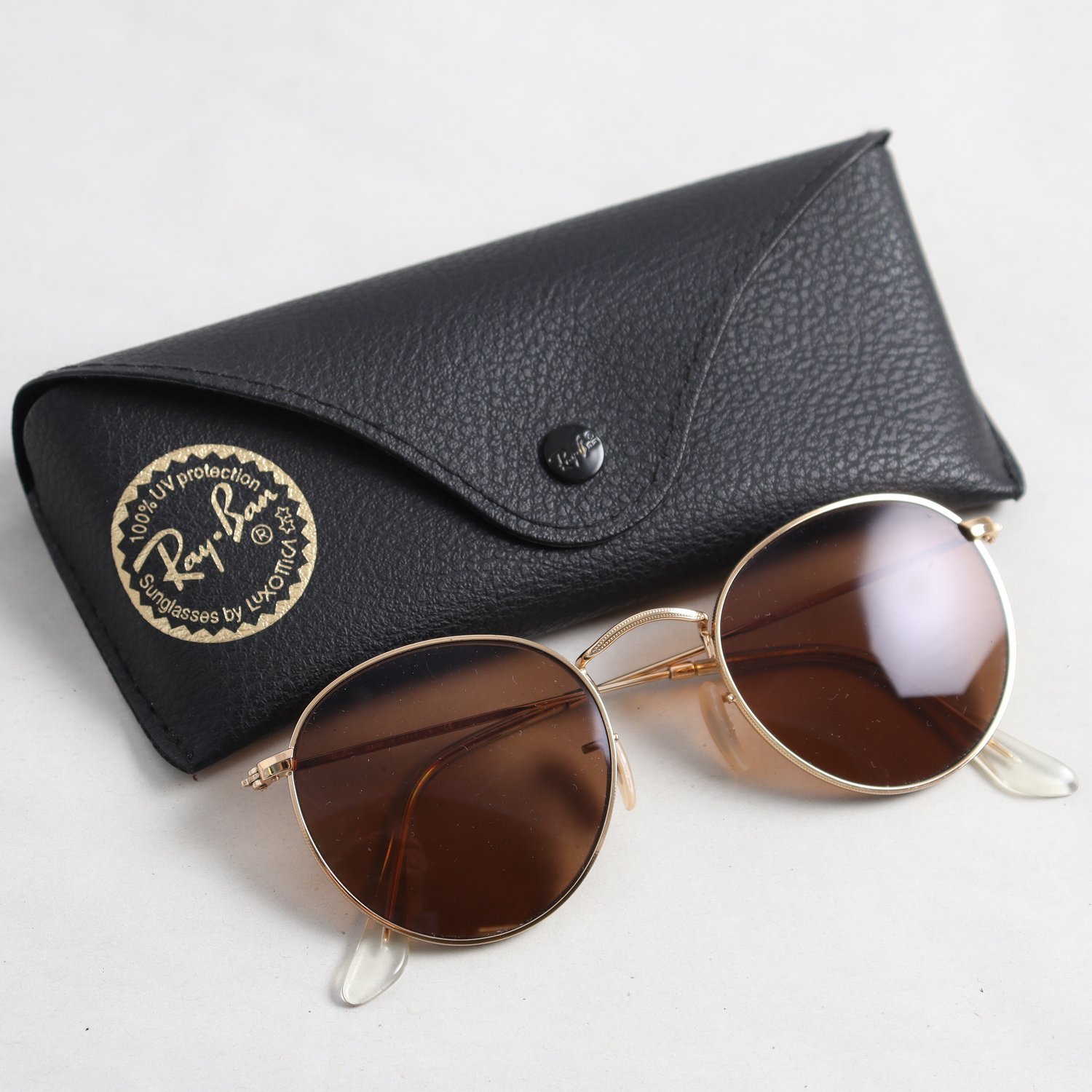 Solglasögon, metall, Ray Ban Round Metal, guld