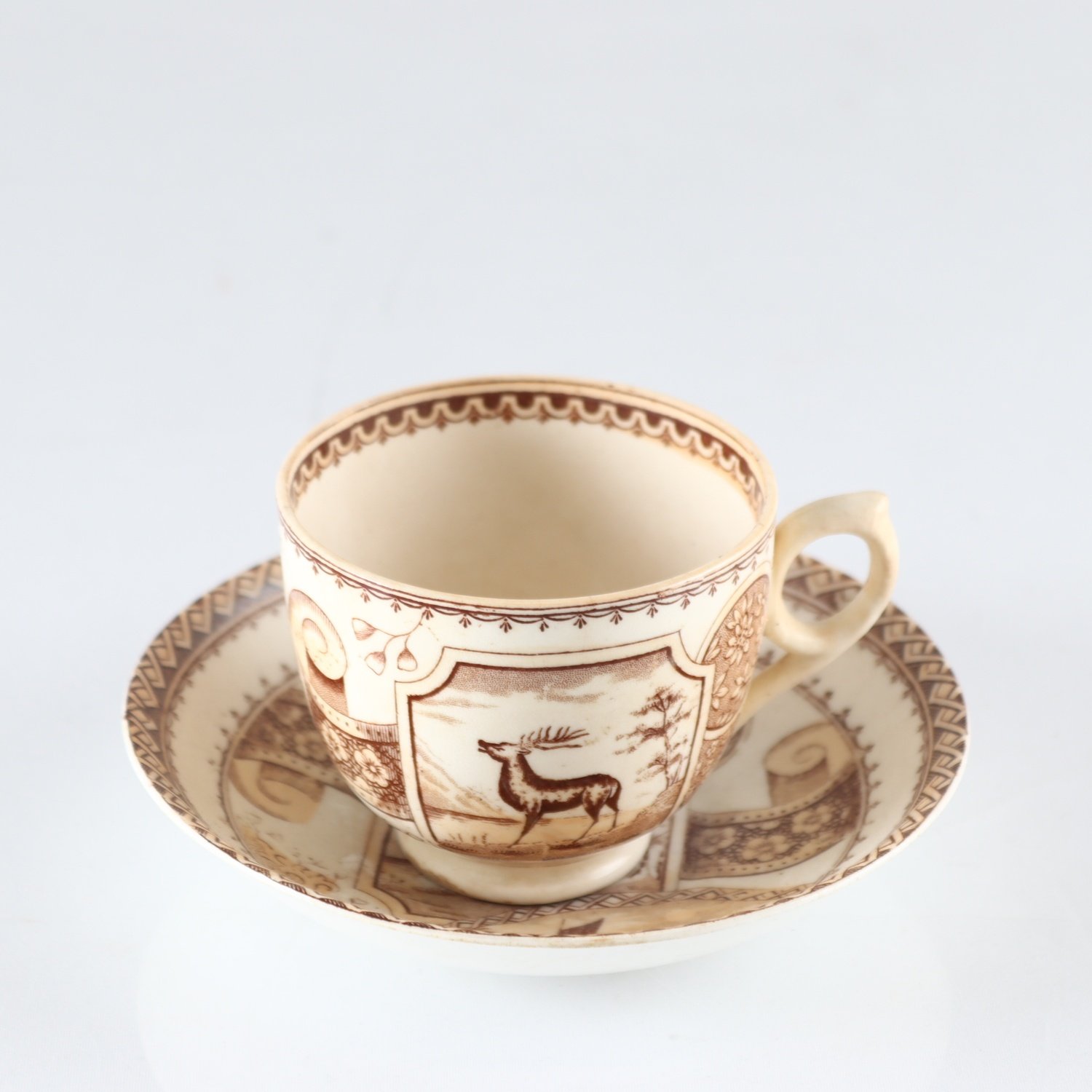 Kaffekopp med fat, Charles Allerton & son, Staffordshire, sent 1800-tal