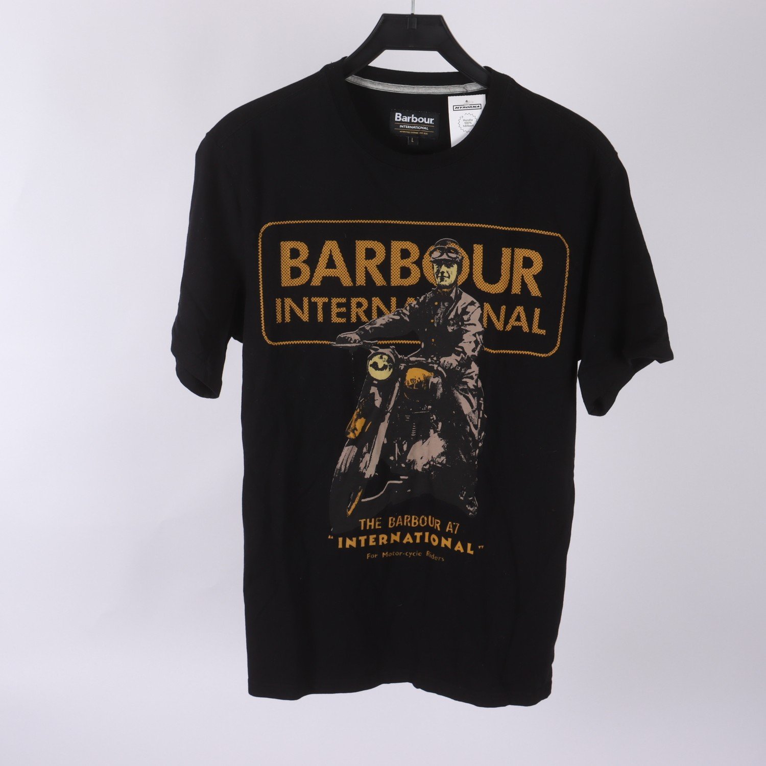 T-shirt, Barbour, svart, stl. L