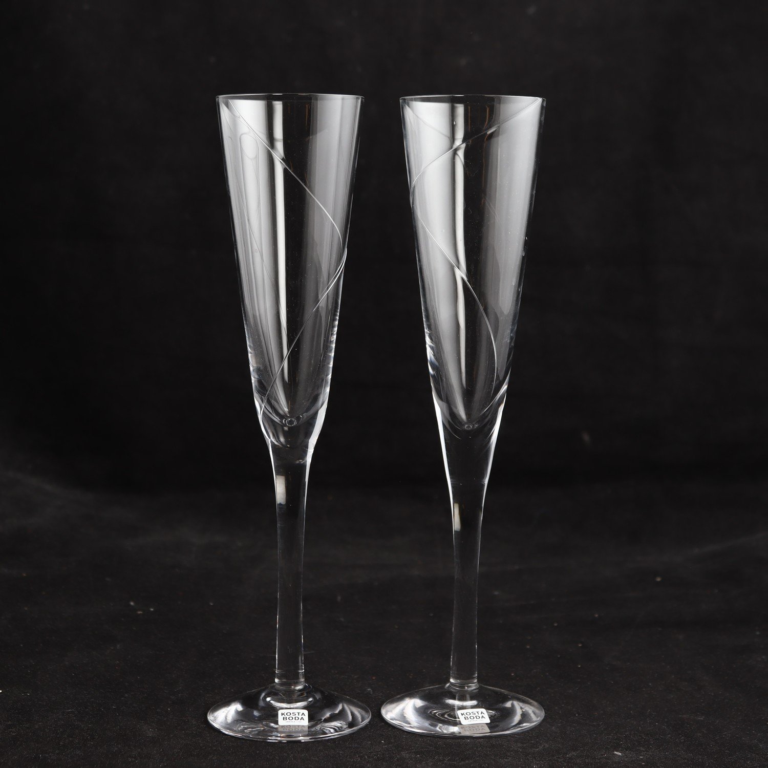 Champagneglas, ”Line”, Anna Ehrner, Kosta Boda, 2 st. Samfraktas ej