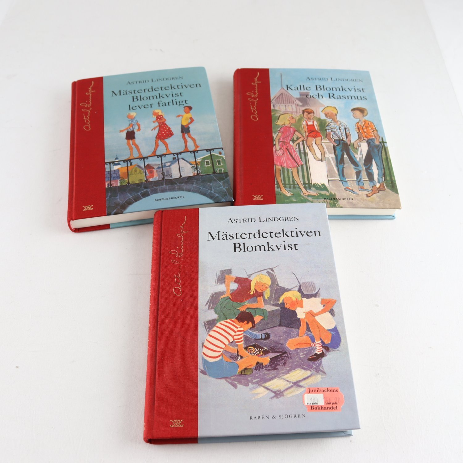 Astrid Lindgren, bokpaket med 3 volymer om Mästerdetektiven Blomkvist