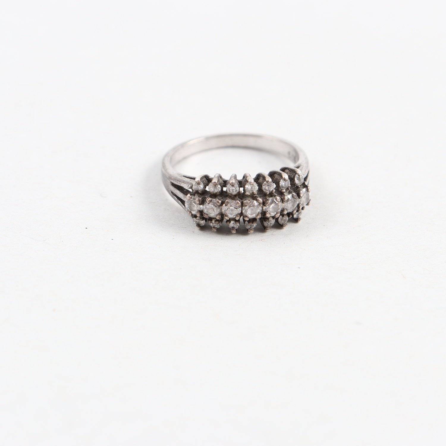 Ring, silver, Moissaniter, Vikt: 2,8g