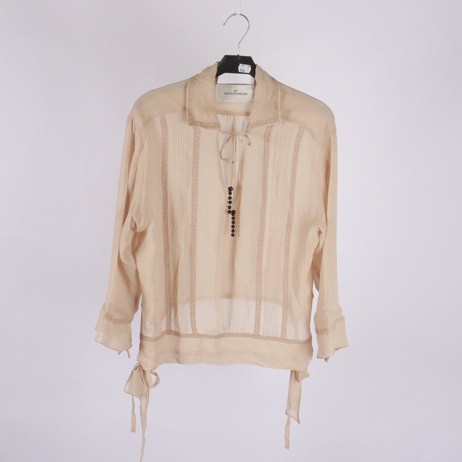 Blus, By Malene Birger, beige, stl. 40