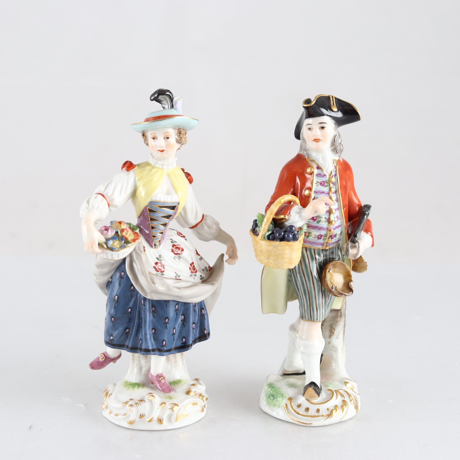 Figuriner, Meissen, Porslin, 2 st