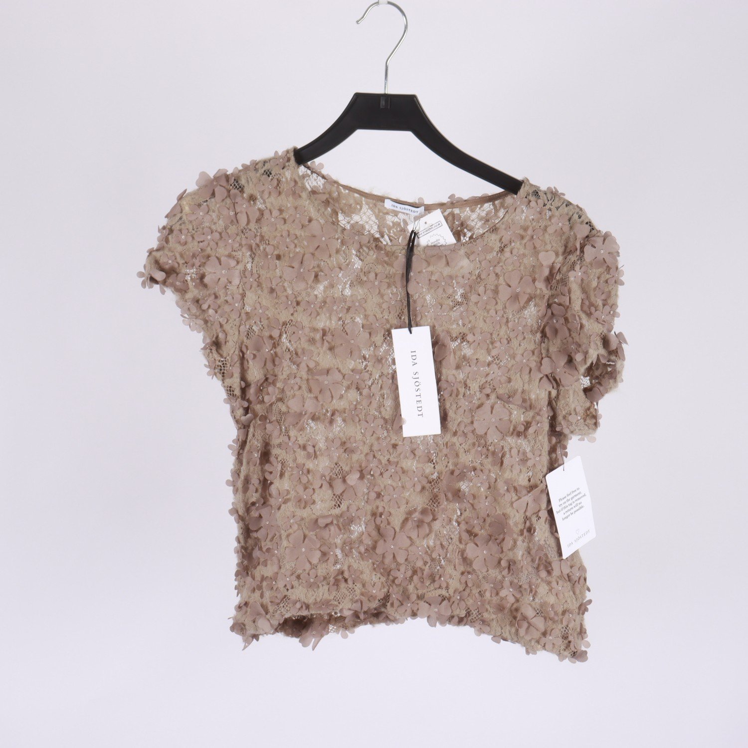 Blus, Ida Sjöstedt, beige, blommor, stl. 42