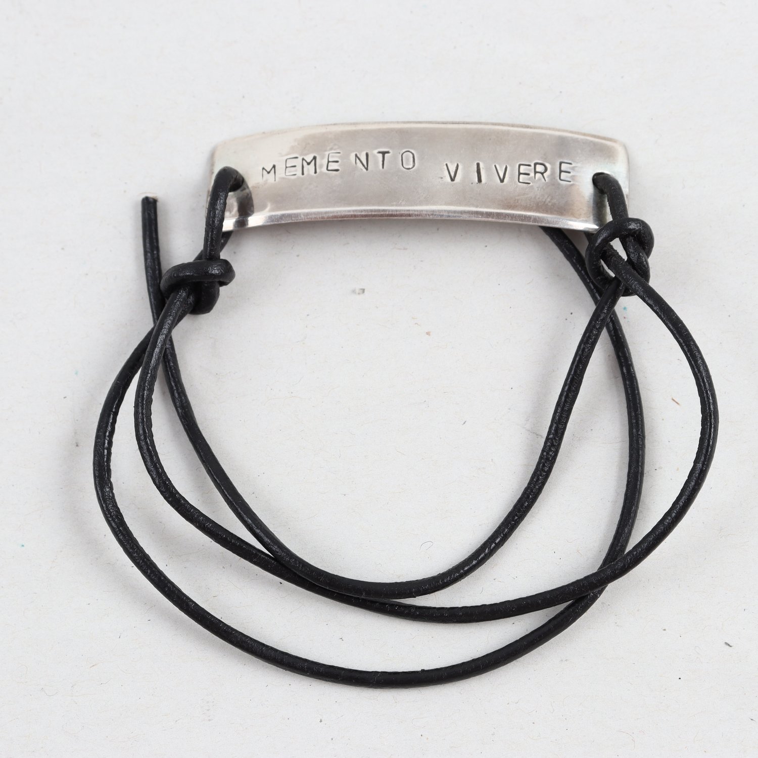 Armband, Silver, Läder, vikt: 11,2g