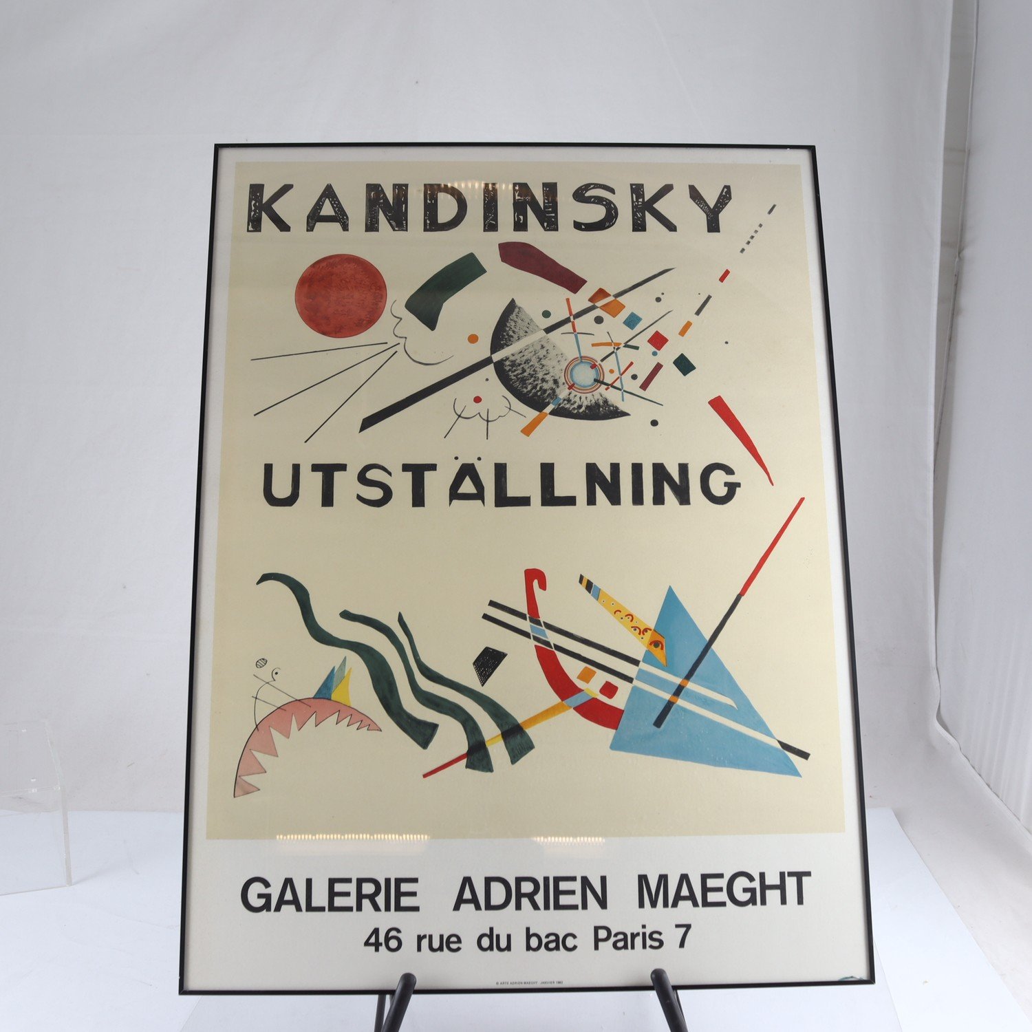 Utställningsaffisch, litografiskt tryck, Vassily Kandinsky. Endast avhämtning.