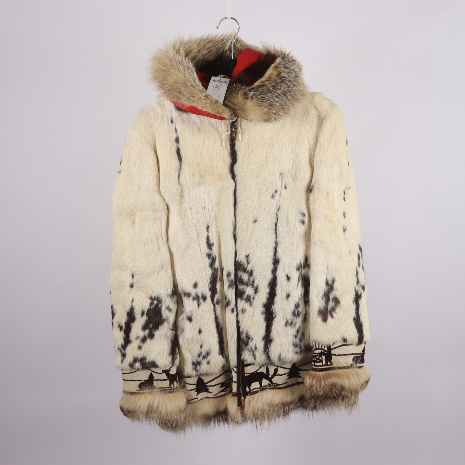 Pälsjacka, Totem House furs, Alaska, vit, stl. ca. S