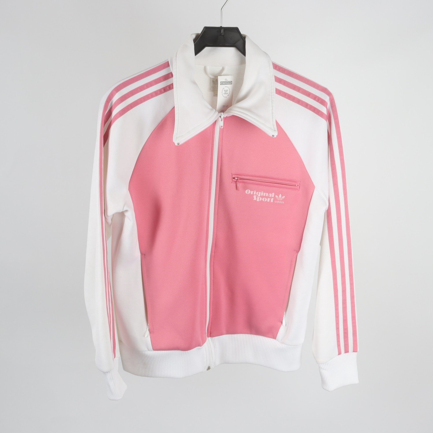 Sportjacka, Adidas, rosa/vit, stl. 42