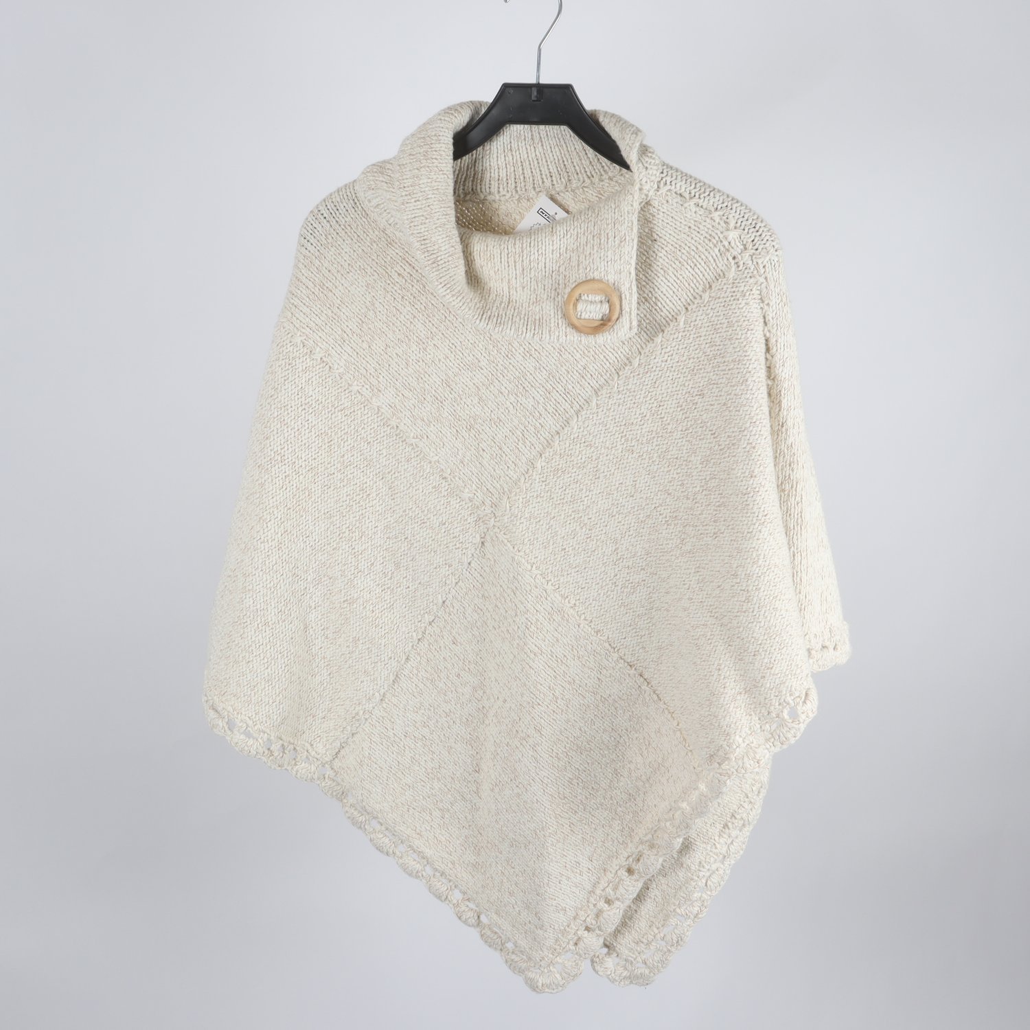 Poncho, Okänt, offwhite/beige, stl ca. S/M