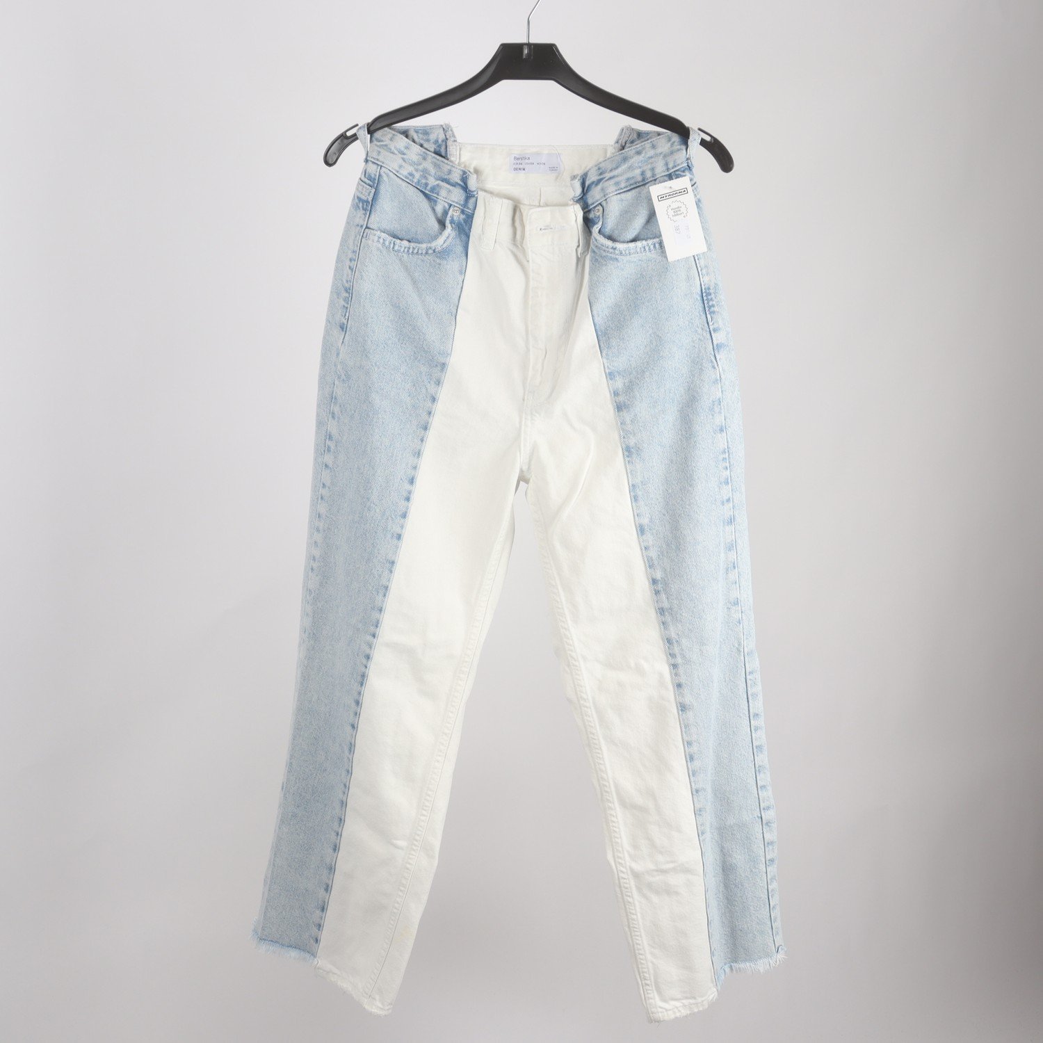 Jeans, Bershka, vit, blå, stl. 36