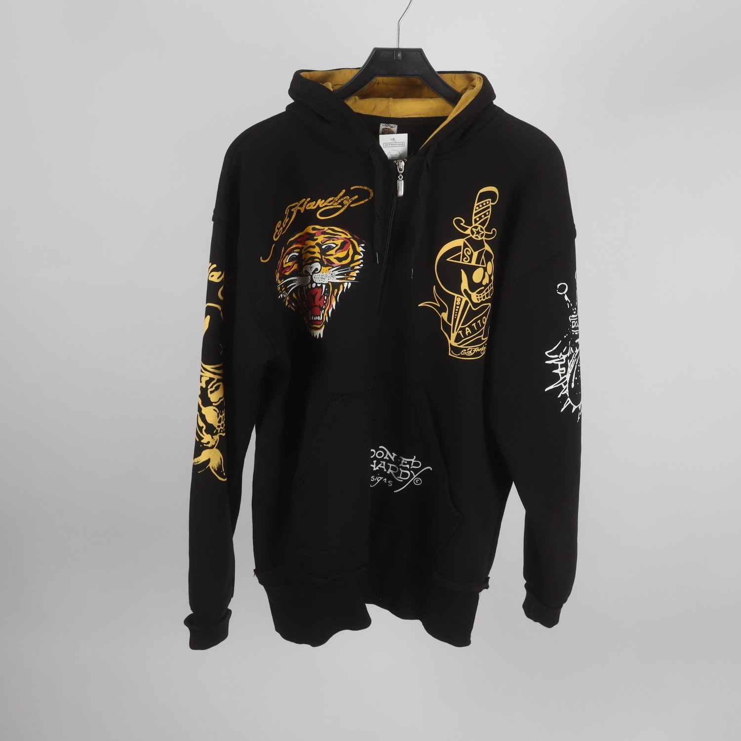 Hoodie, Ed Hardy, svart, stl. XL