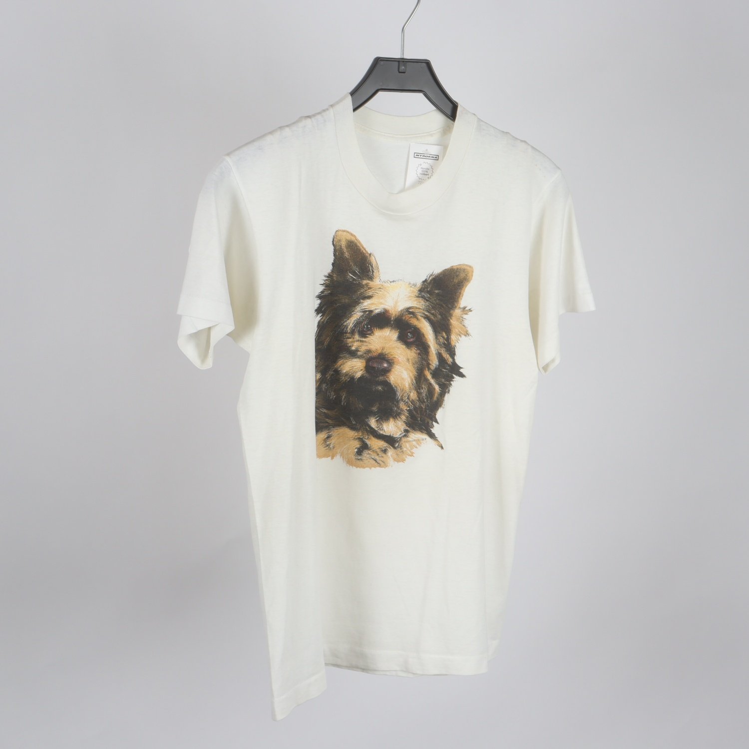 T-shirt, Okänt, offwhite, hund, stl ca. M