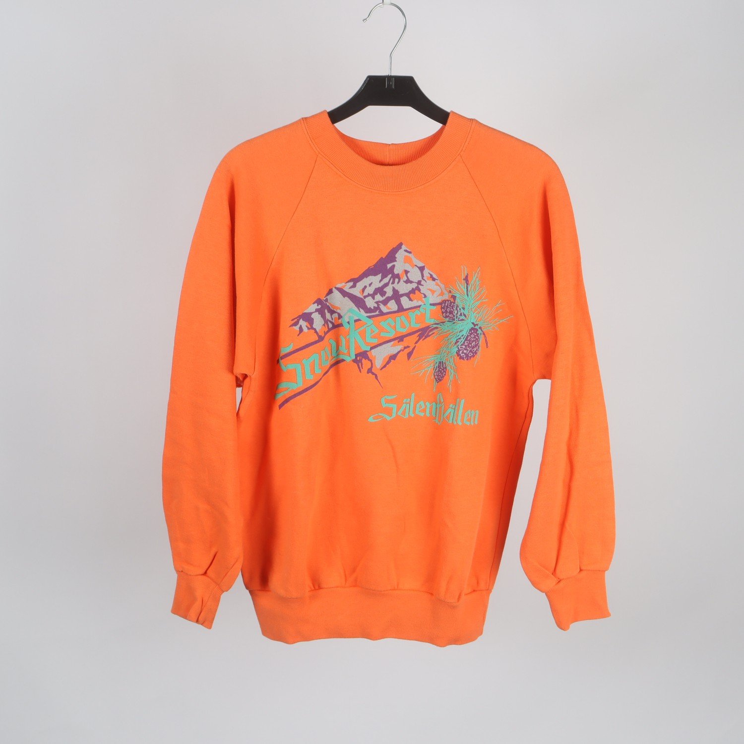 Sweatshirt, vintage, Sälenfjällen, orange, stl. M