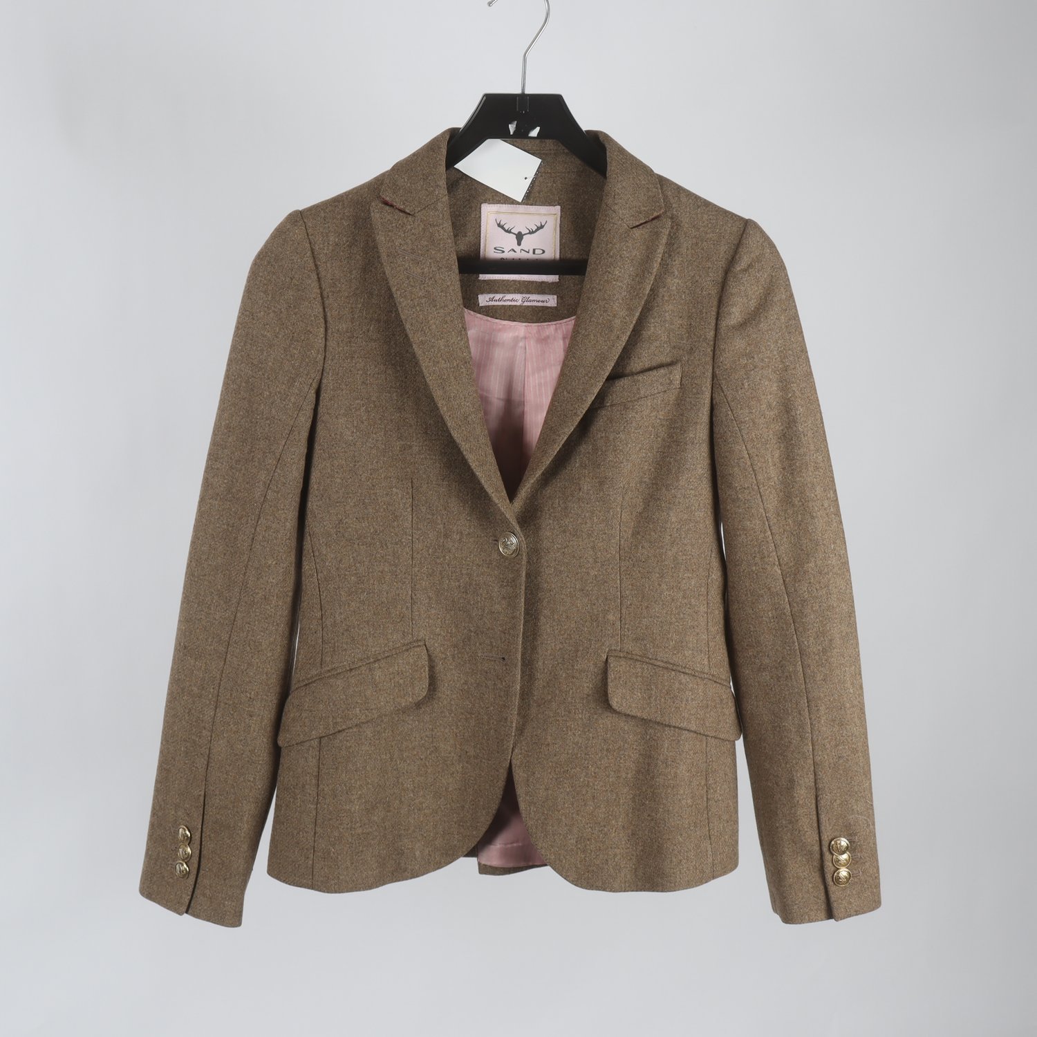 Kavaj, Sand Pink Label, brun, stl. 36