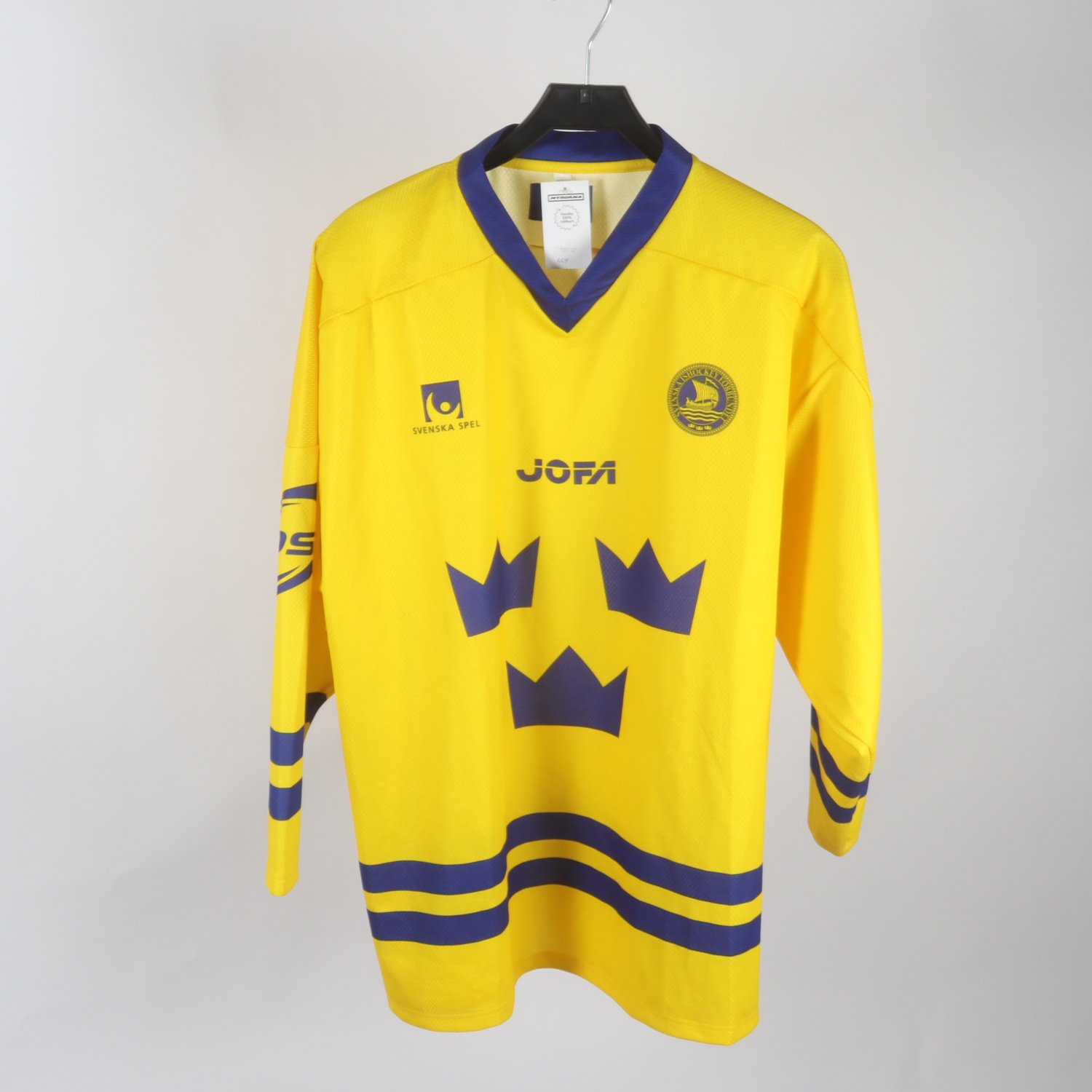 Ishockey Tröja, Tre Kronor, gul/blå, stl. S/M