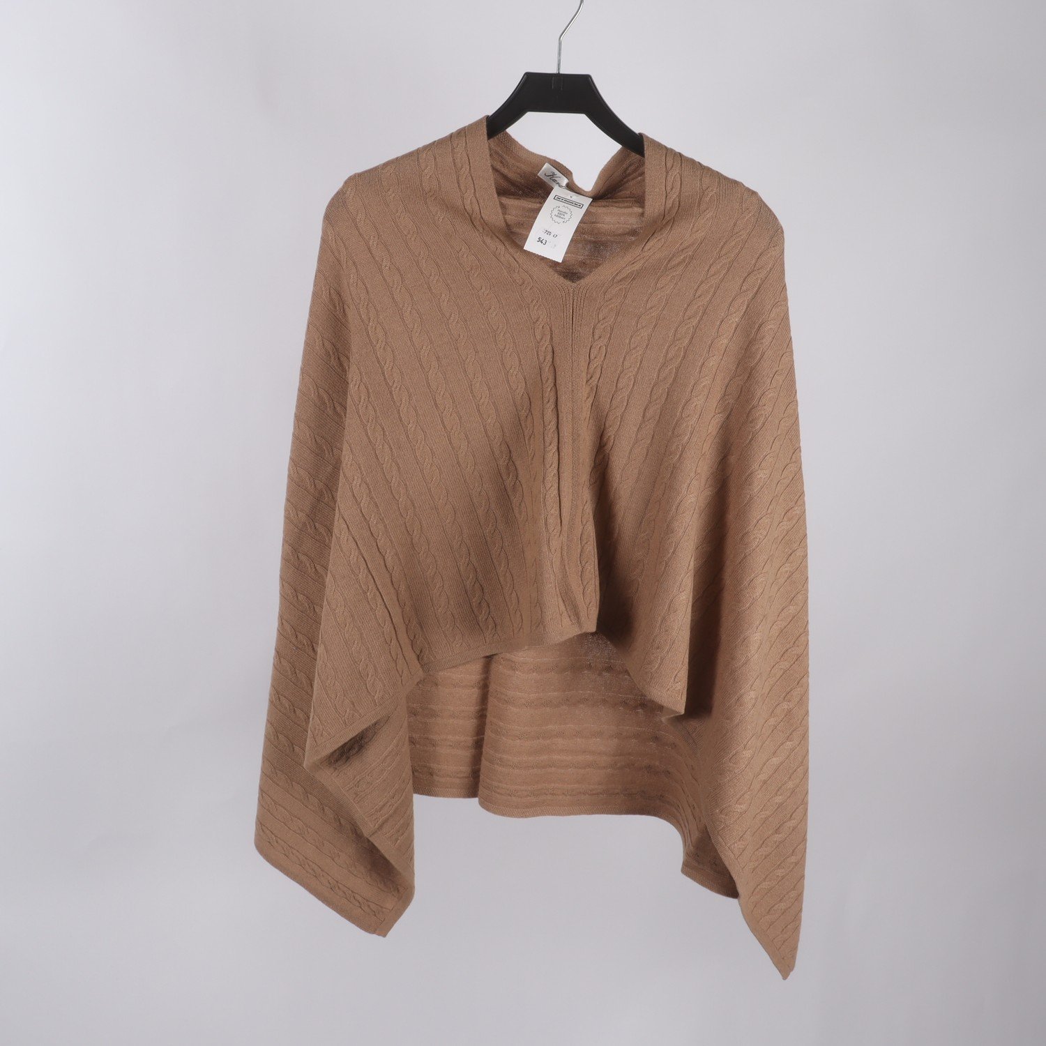 Poncho, Kardigan, brun, stl. One Size