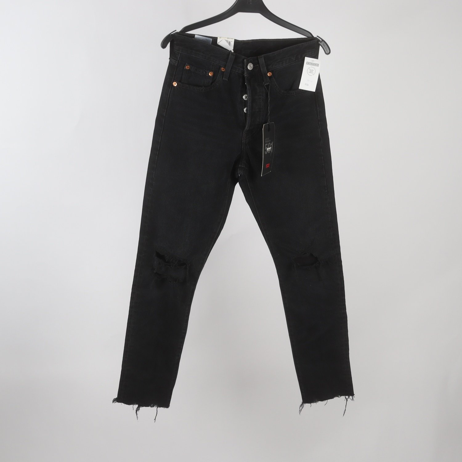 Jeans, Levi´s 501, svart, stl. W: 24″ L: 30″