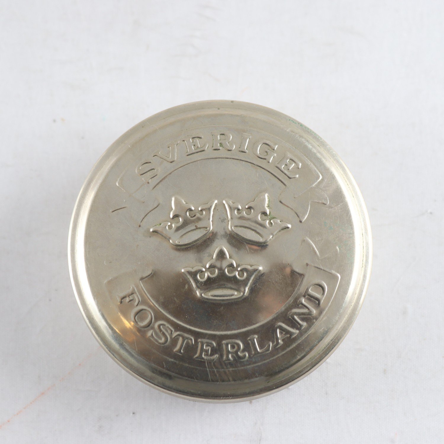 Snusdosa, nysilver, Nils Hörk Grängesberg, tre kronor