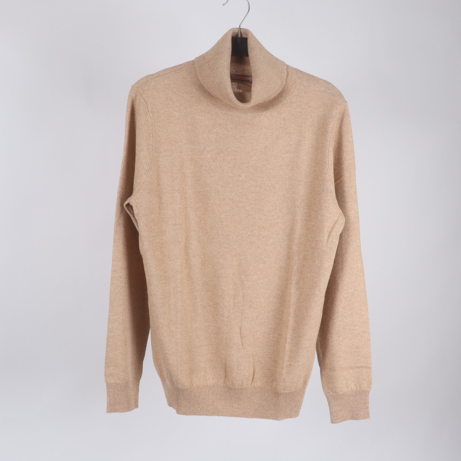 Polotröja, Kardigan, beige, cashmere, stl. L