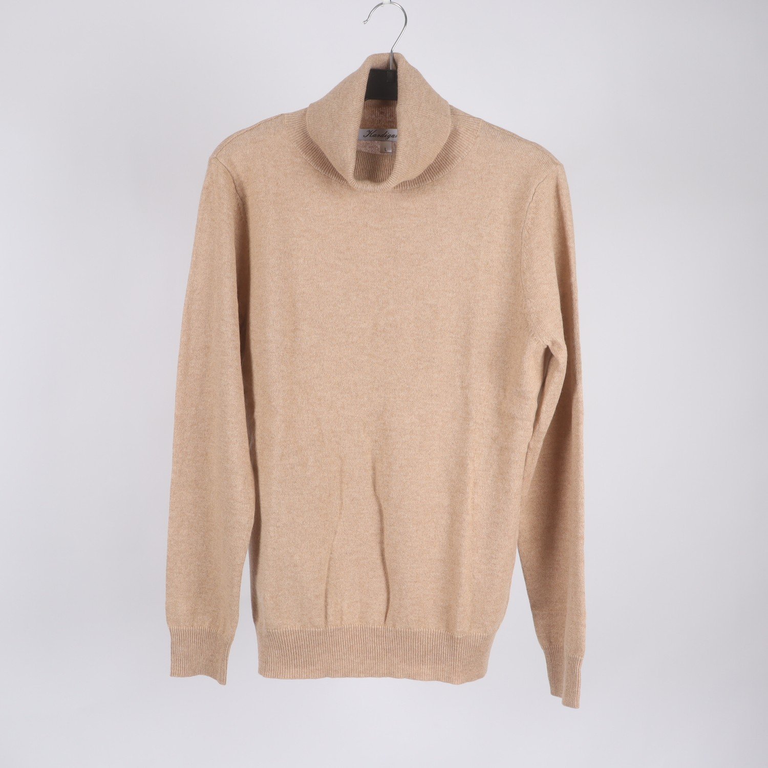 Polotröja, Kardigan, beige, cashmere, L