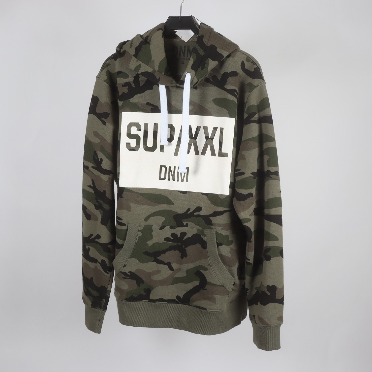 Huvtröja, DNM, grön, camo, stl. XL